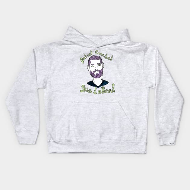 Actual Cannibal Shia LaBeouf Kids Hoodie by jazmynmoon